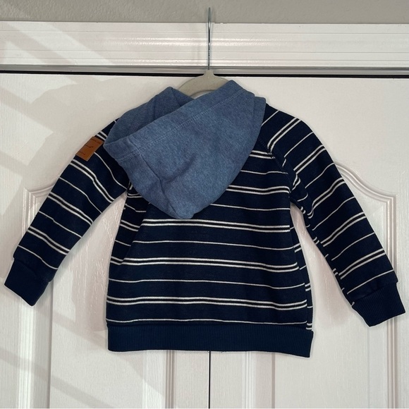 7 for All Mankind Boys Striped Zip Up Hooded Jacket - Picture 2 of 5